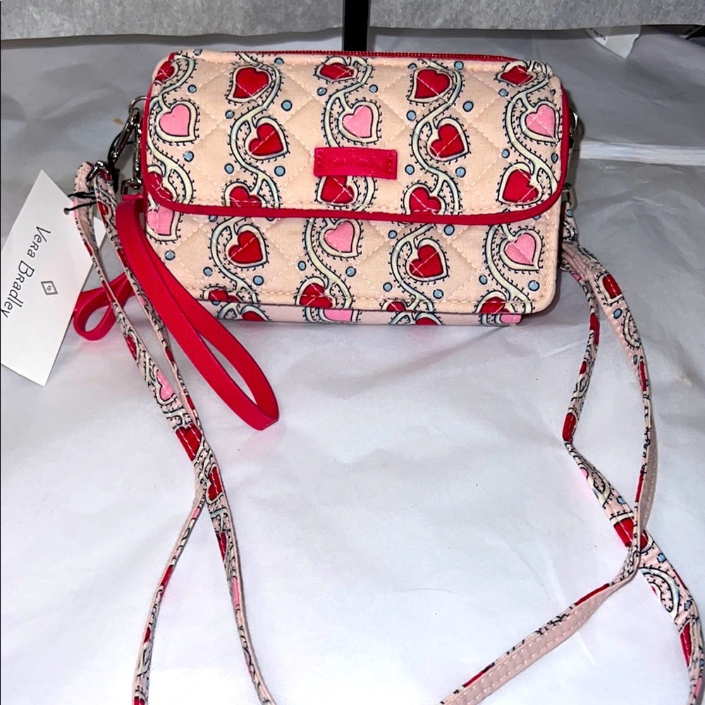 Vera Bradley iconic RFID all in one cross body hearts